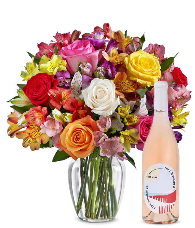 Roses &amp; Lilies with Ros&eacute; Wine